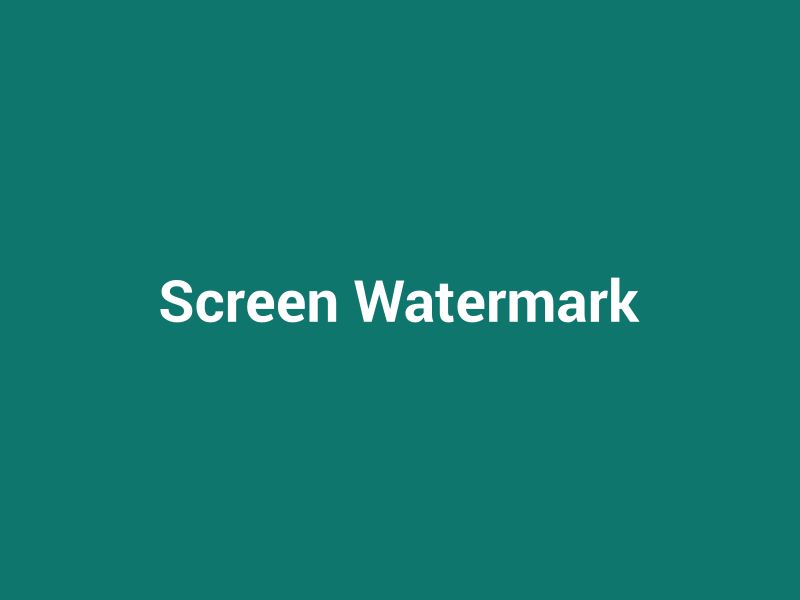 Screen watermark system interface